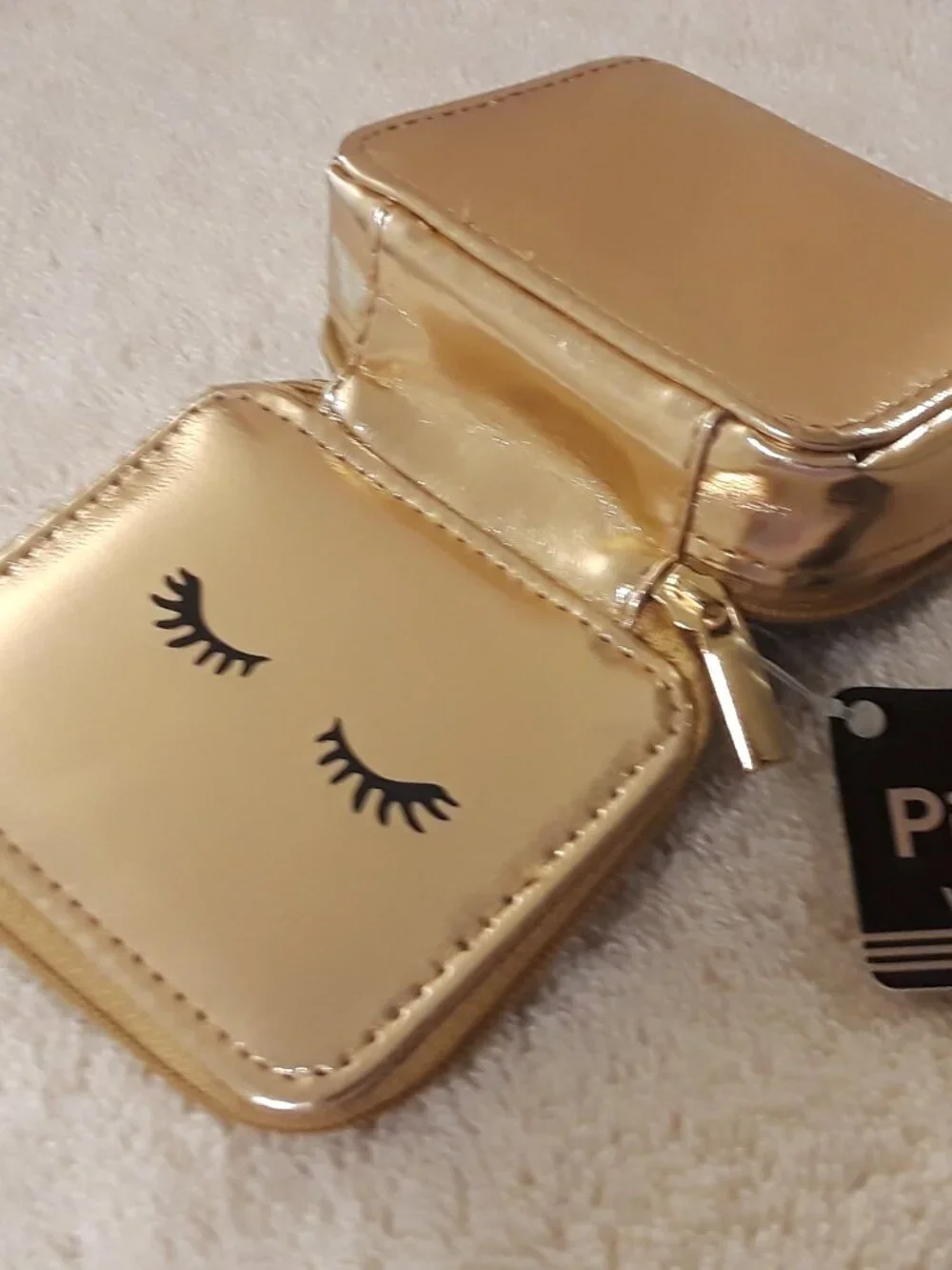 Glam Cosmetic Travel Set 4Pc Ipsy Black/Gold Makeup Pouches + NWT Pill Orgz+Case